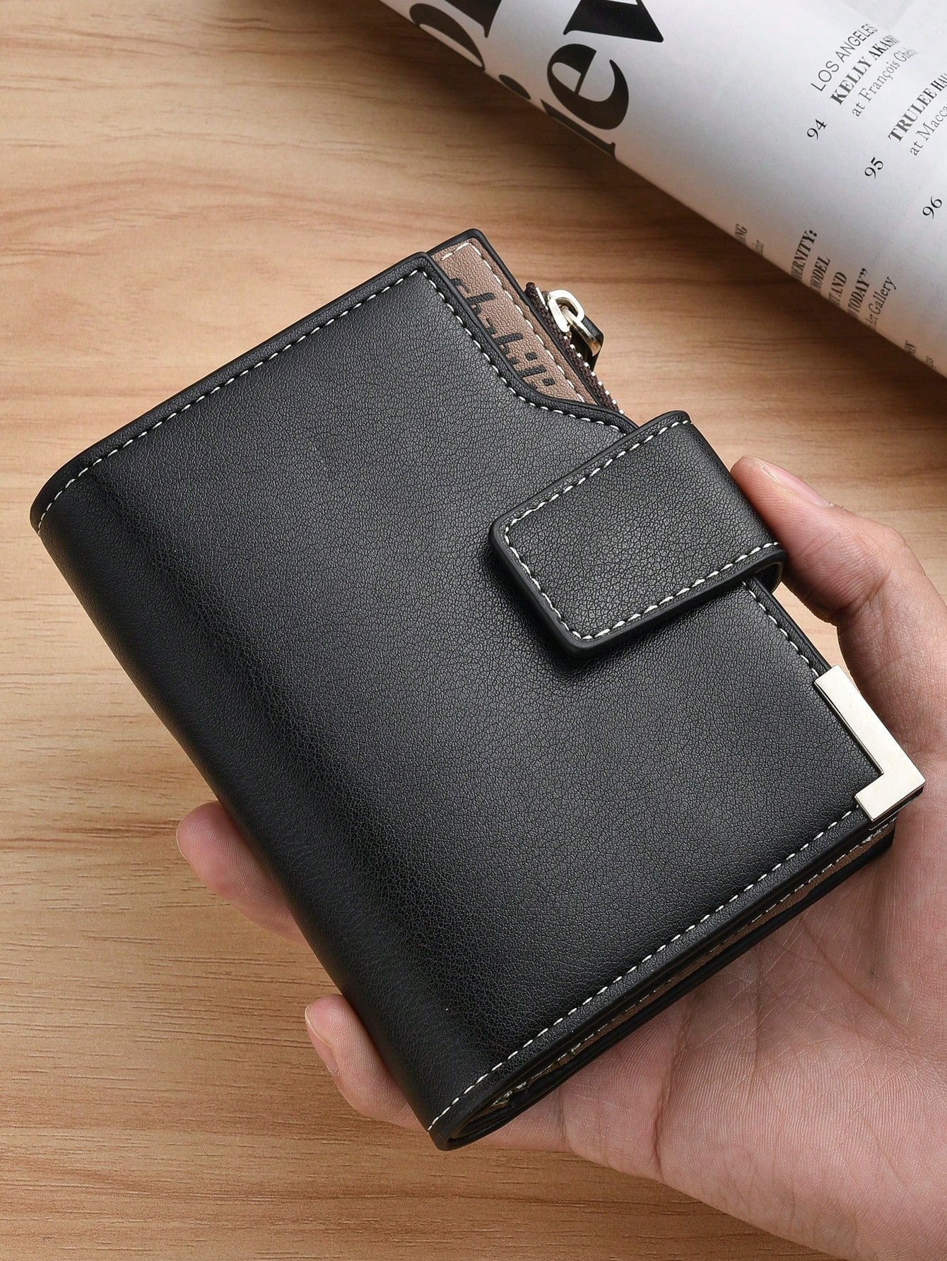 SHABILI Men'S Short Slim Wallet Multi-Slot Fashion New Style Business Soft Leather Vertical Bifold Wallet for Men Wallet Purse Wallet Men Wallet Leather