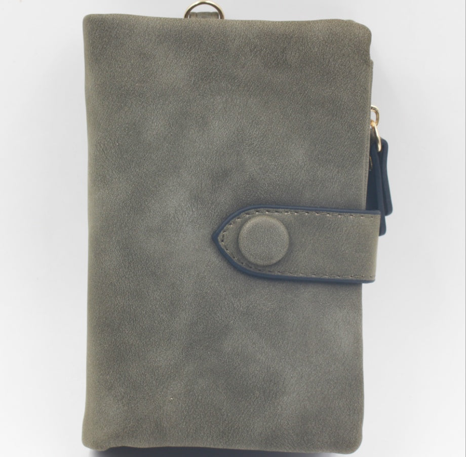 Factory Direct Frosted Purse Female Short Section Korean Student Cute  More Card Lady Wallet Female