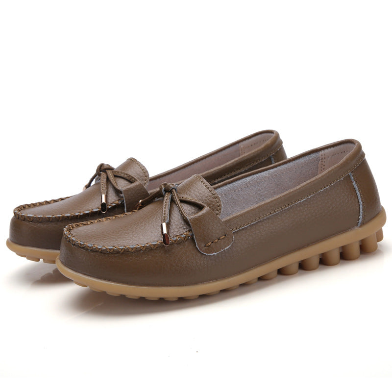 Women's Casual Flat Two-layer Cowhide Gommino