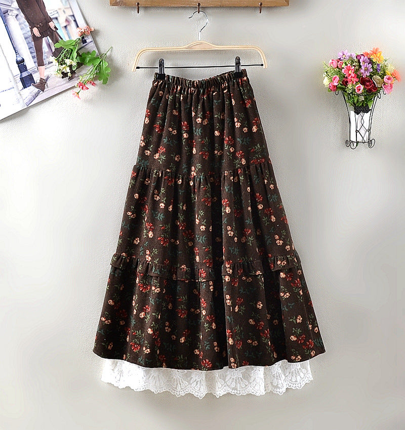 Lace All-match Long Skirt Pettiskirt