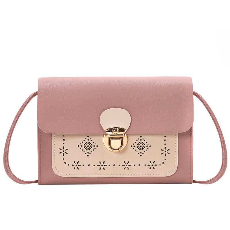 Small square bag double color matching shoulder bag