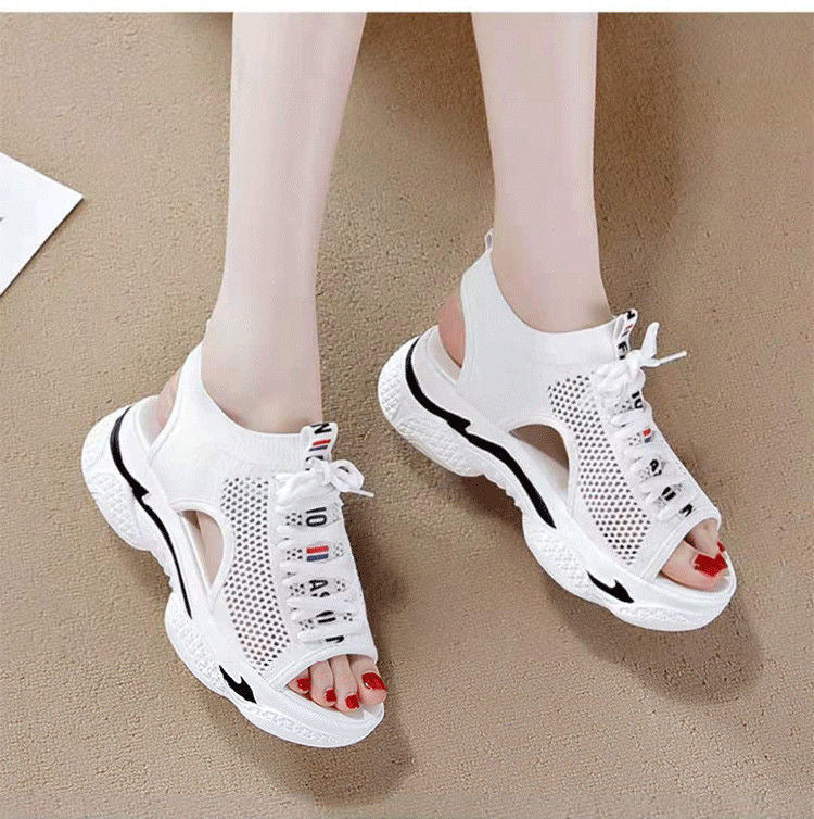 Hollowed Mesh Shoes Breathable Comfortable Platform Platform Leisure