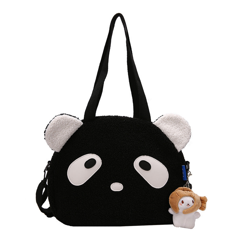 Lamb Hair Women's New Plush One-shoulder Cartoon Cute Messenger Bag