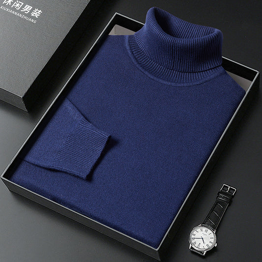 Men's Sweater Turtleneck Winter Solid Color Bottoming Sweater