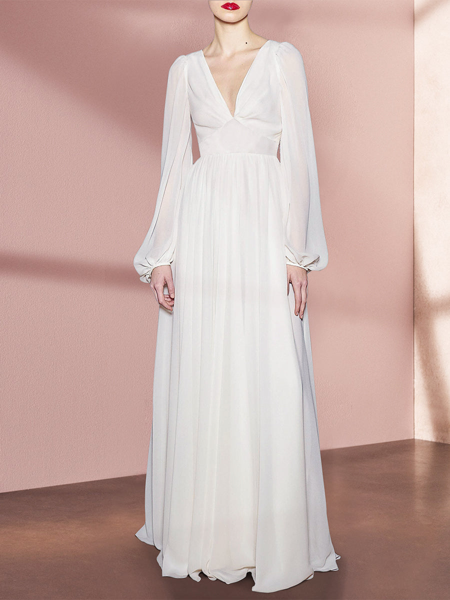 French Court Retro Style Slim White Dress