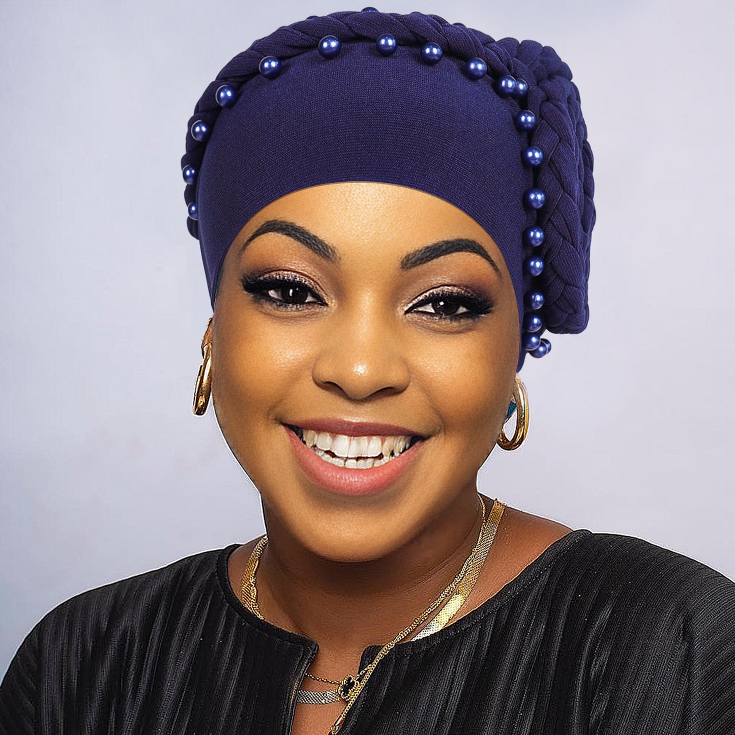 Beaded Floral Cap Pearl Braids