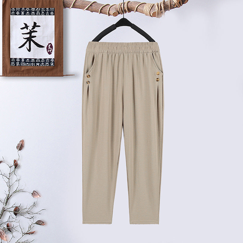 Women's Jacquard Straight-leg Pants High Waist Baggy Jogger Pants
