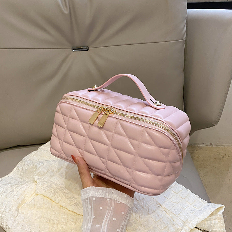 Rhombus Cosmetic Bag Large Capacity Waterproof Portable