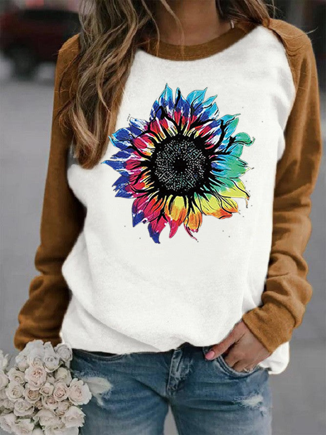 Vinter Ny Raglan Pullover Fritids Hættetrøje i fleece med tryk