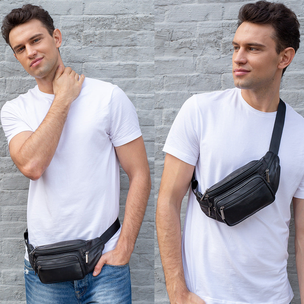 Black mobile phone sheepskin bag
