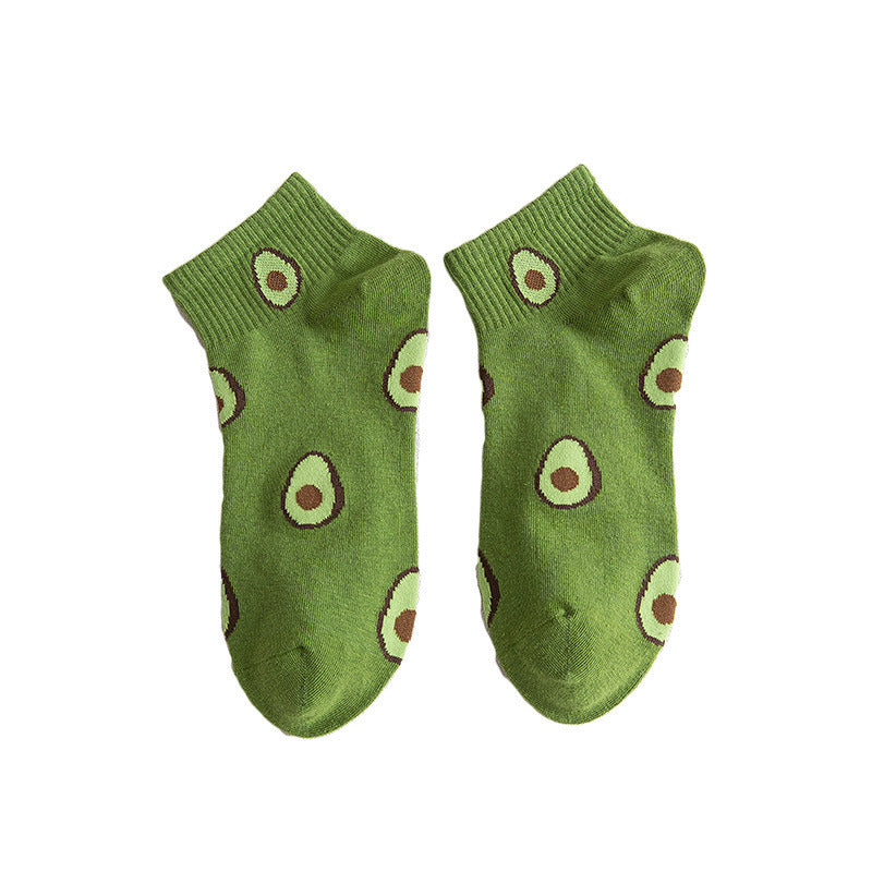 Avocado Japanese Fruit Breathable Cotton Socks