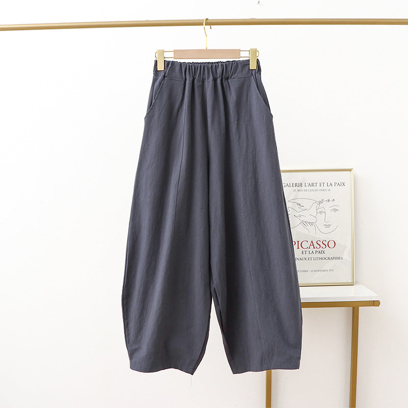 Women's Summer Thin Solid Color Linen Dungarees