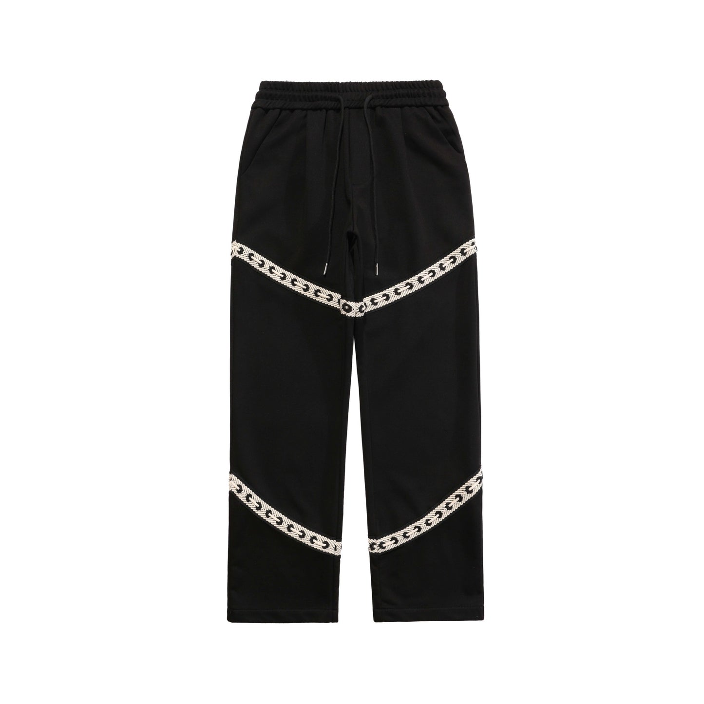 Relaxed Unisex Casual Pants Elastic Adjustment Ribbon Male