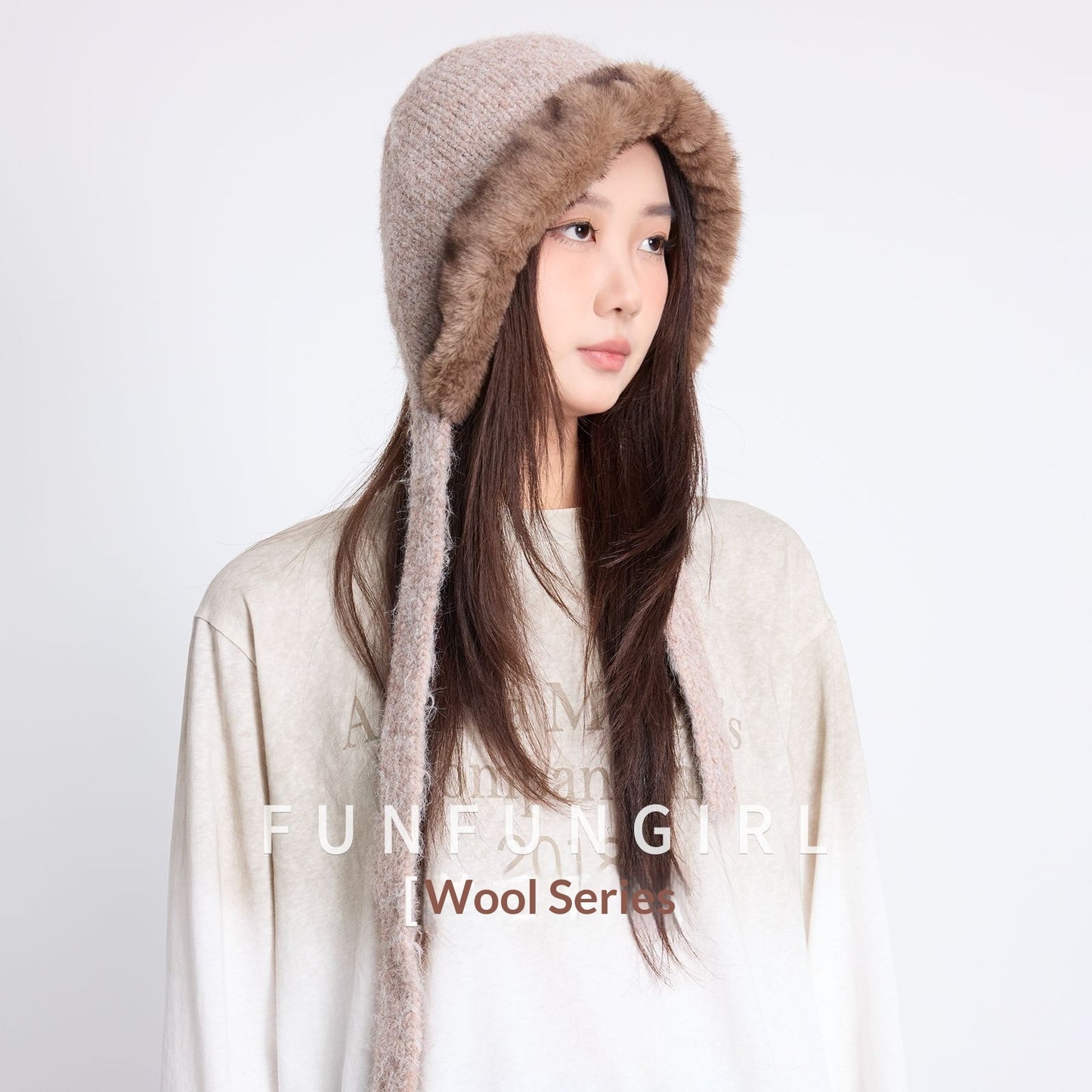 Women's Wool Knit Hat Outdoor Windproof Ear Protection Beanie