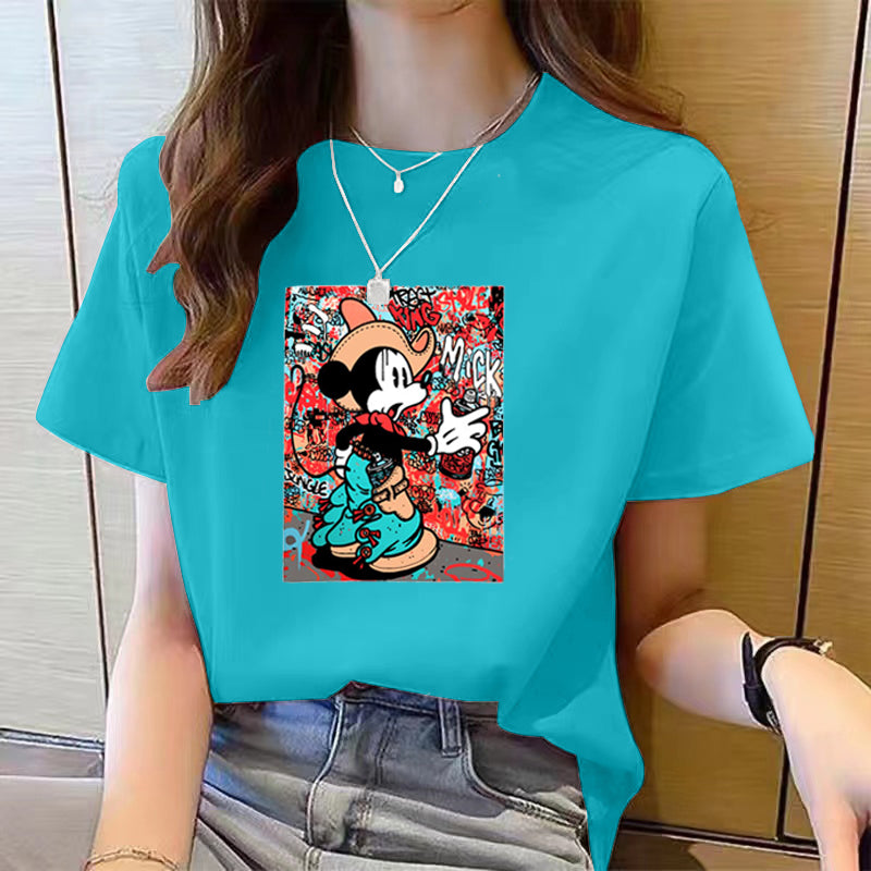 Women's Cute Bear Plus Size Cotton Short Sleeve T-shirt