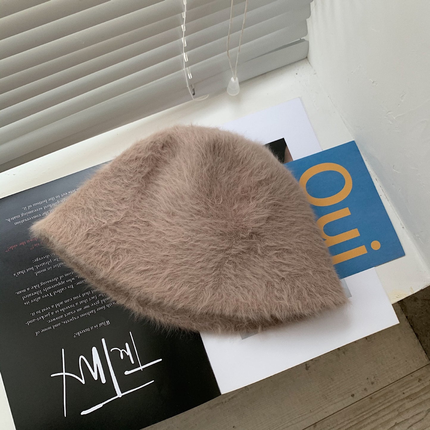 Japanese-style Retro All-match Face-covering Rabbit Fur Bucket Hat