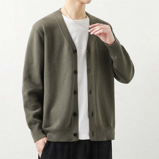 V-neck Sweater Fall Winter Warm Knitted Outerwear