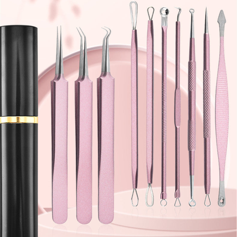 Aluminum Cylinder Mounted Acne Needle Set Of 10 Pieces