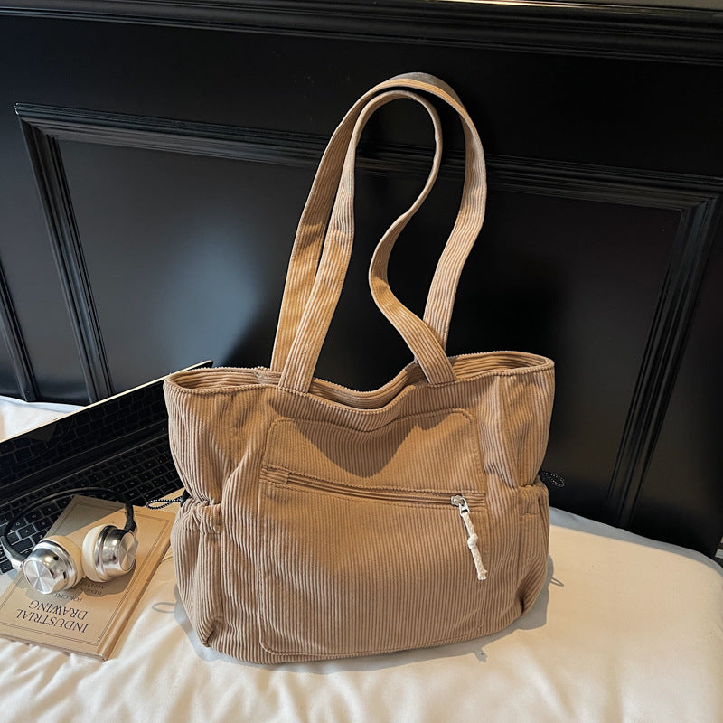 Womens Casual Corduroy Tote Bag Versatile And Easy To Style