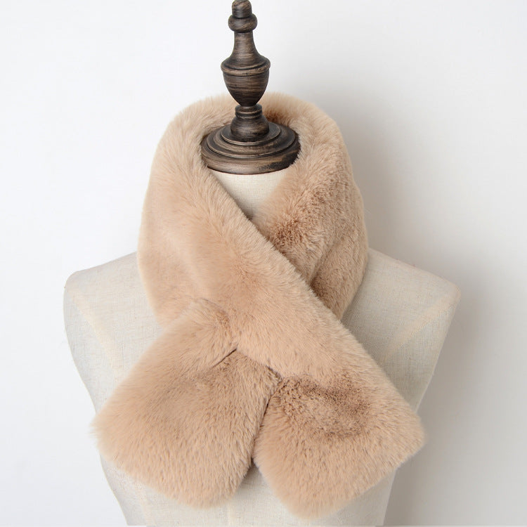 Thicken Warm New Cross Bib Fur Collar Shawl