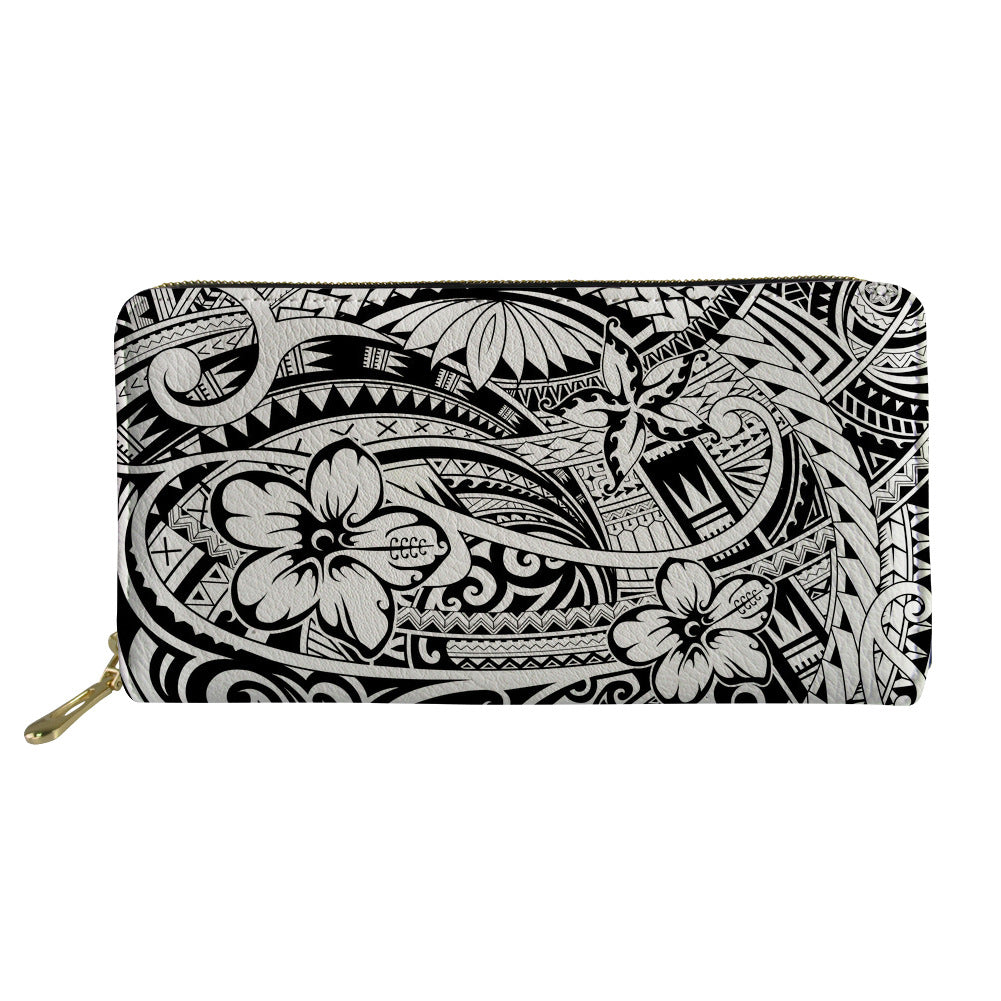 Floral Ladies Dog Love Long Wallet Tie Dye Clutch