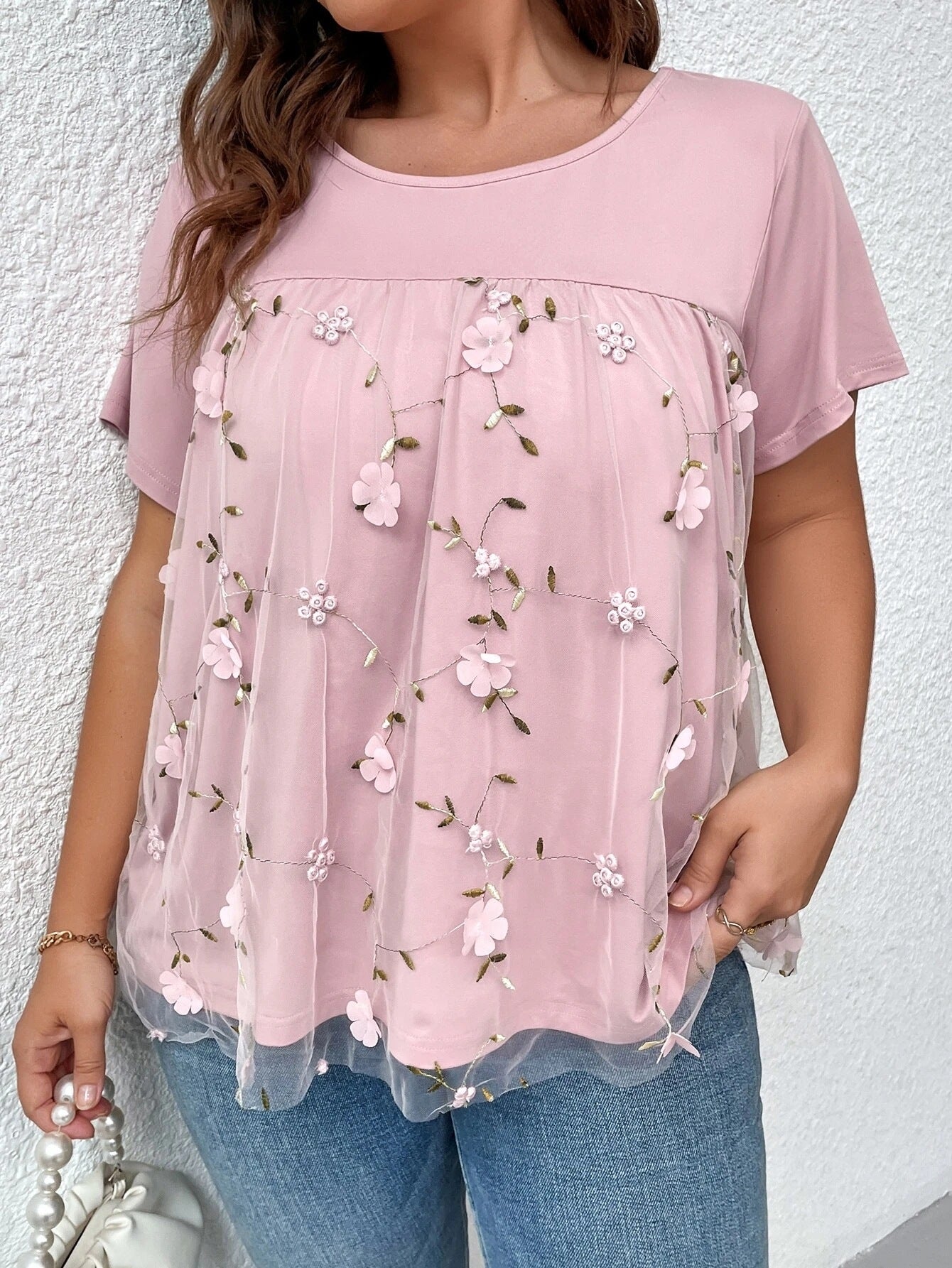 Women's Lace Lace Stitching Coat T-shirt