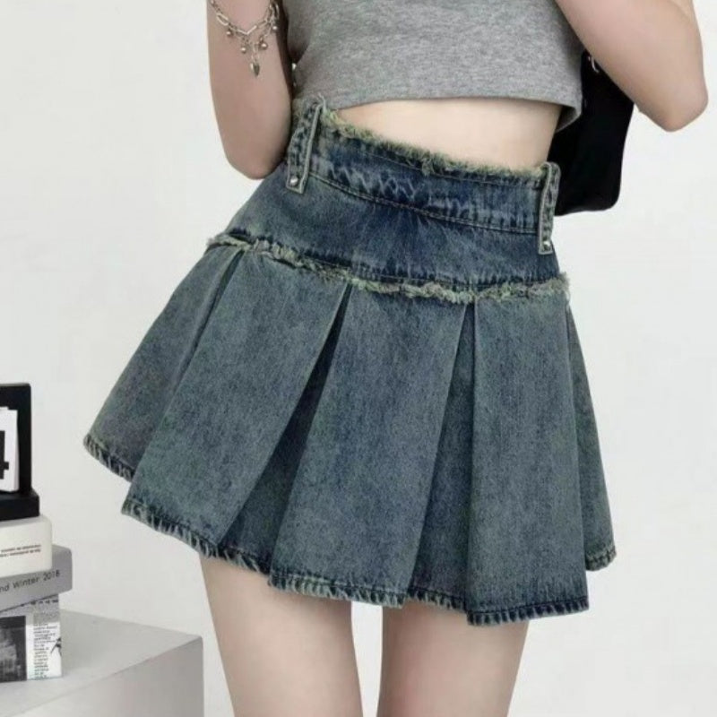 This Edgy Yet Playful Denim Skirt Is The Perfect Choice For Petite Girls This Summer