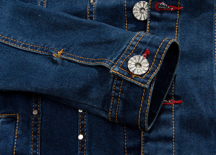 Herre-denimjakke i ny koreansk stil
