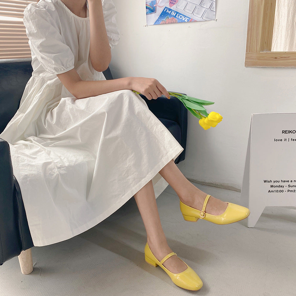 New Thick Heel Square Toe Women's Pumps