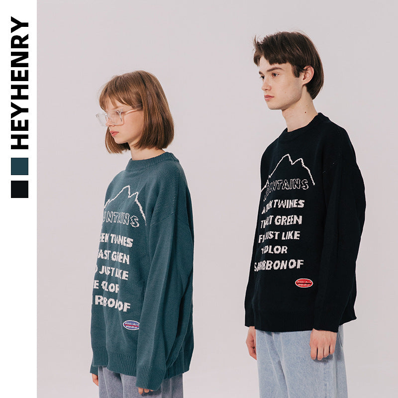 Korean Style Letter Couple Bf Sweater Men