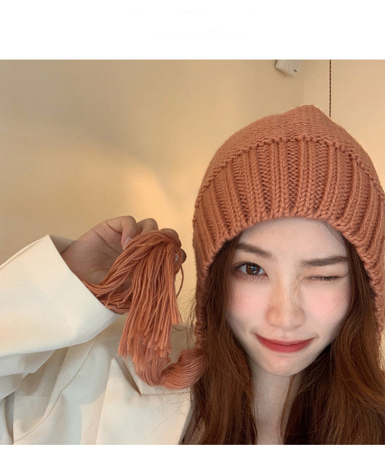 Hand Knitted Personality Cute Tassel Wool Hat