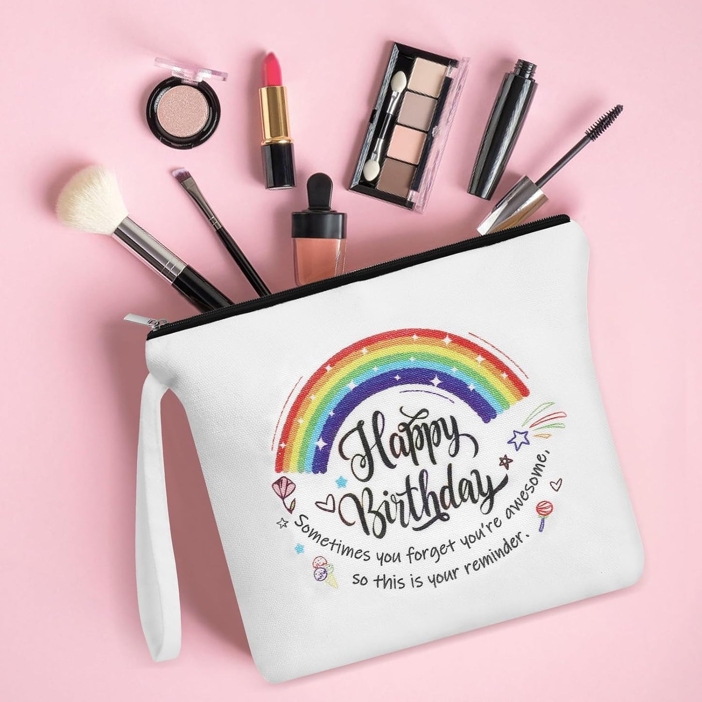 Makeup Bag, Birthday Gifts for Mom, Canvas Cosmetic Bags for Women, Toiletry Bags Makeup Bags, Mom Birthday Gifts, Make up Bag, Travel Makeup Bag, Makeup Case, Gifts for Friend Family