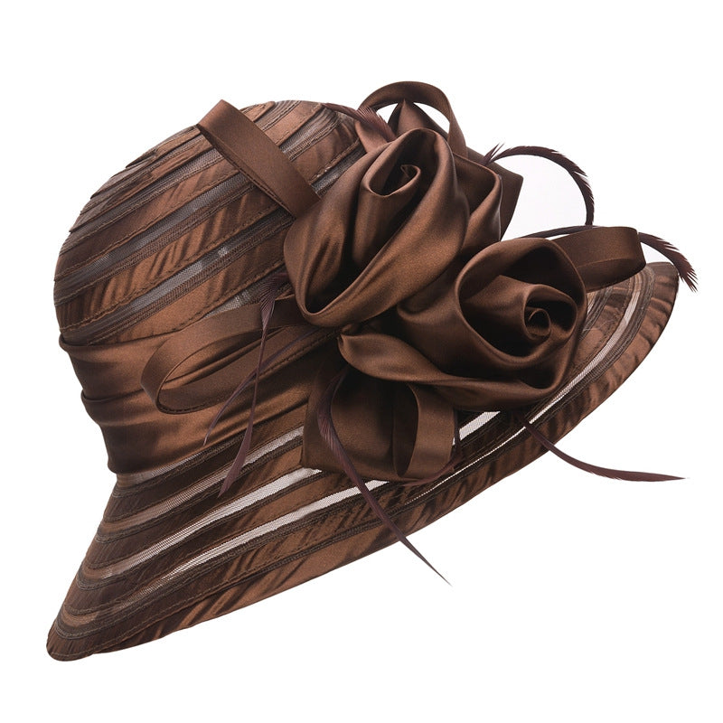 European And American New Crystal Organza Banquet Hat