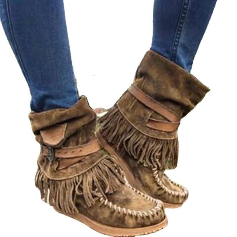 Flat Sleeve Plus Size Sewing Bag National Style Cotton Boots Women's Leather Boots