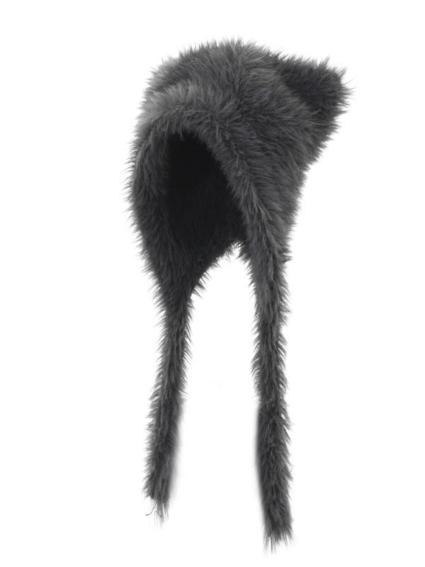 Autumn And Winter Online Influencer Cute Plush Bear Hat Thickened Warm