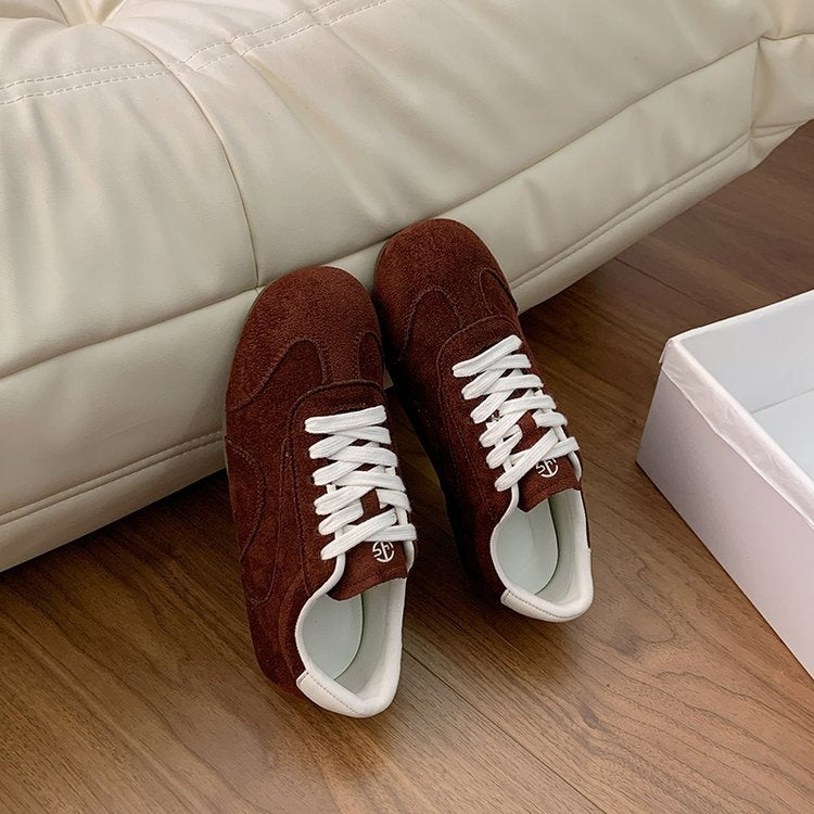Spring & Autumn New Arrival Anti-slip Suede Fashion Shoes, Low-top Casual Outdoor Solid Color Sneakers