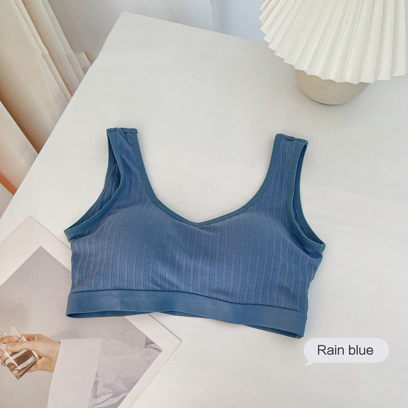 Integrated Fixed Cup Wrap Bust Beautiful Back Wide Shoulder Vest Thread