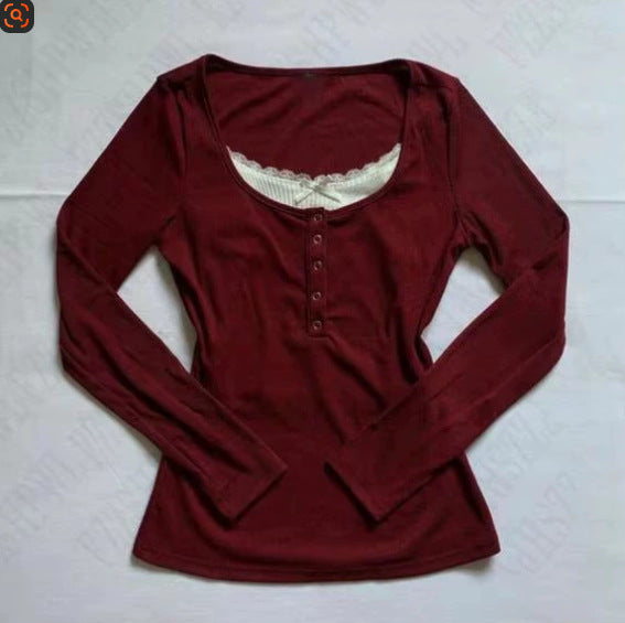 Ins-style Chic Commuter-striped Button-up Long-sleeve Shirt T-shirt For Women