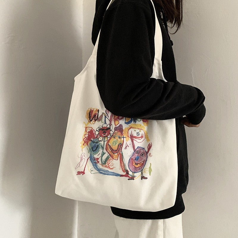 Insimple Handheld Printed Canvas Bag