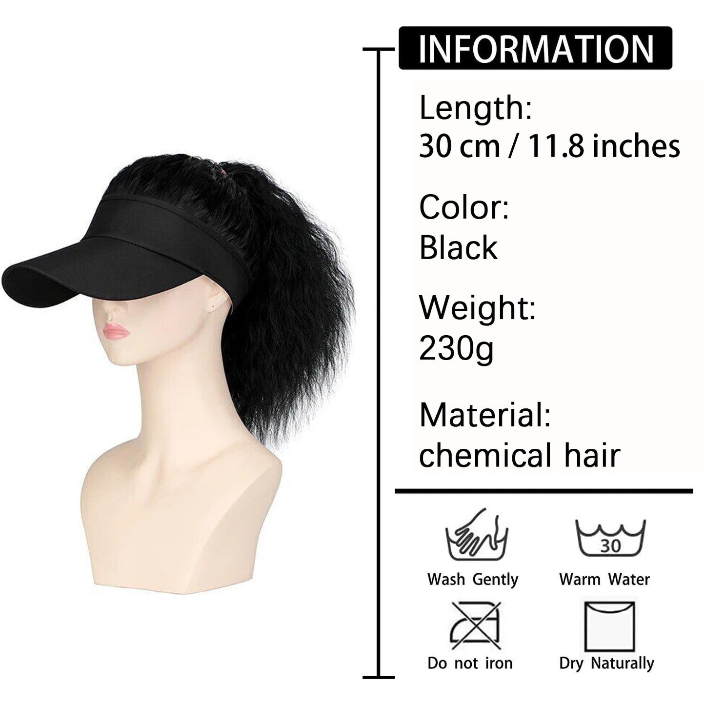 Women's Personality Horse Tail Waves Roll Hooded Wig