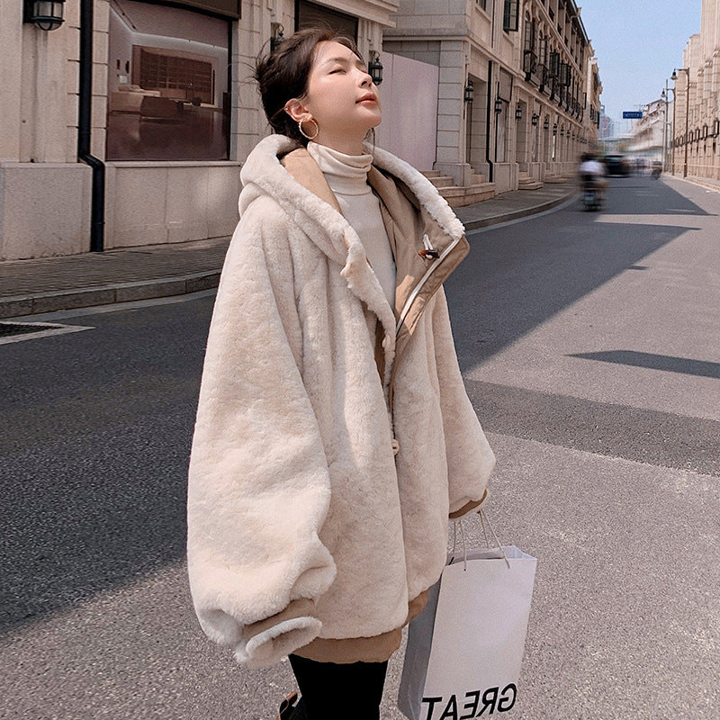 Loose Double-sided Padded Jacket Lamb Plush