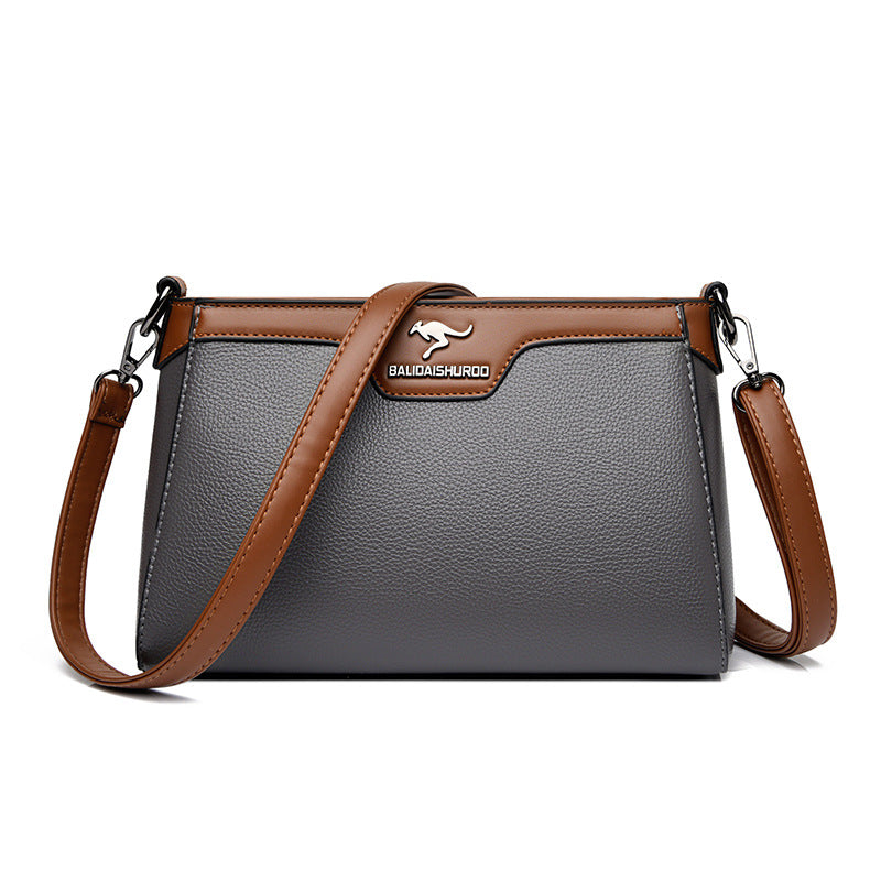 One Shoulder Blød Læder Lille Firkantet Syning Kvinder Crossbody Taske