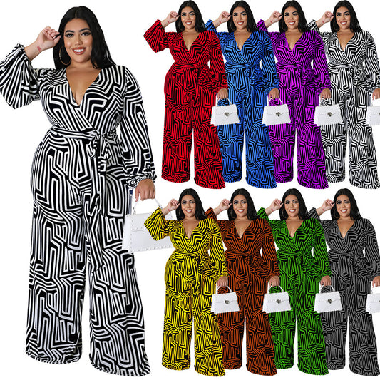 Womens Long-Sleeve Jumpsuit With Straight-Leg Pants
