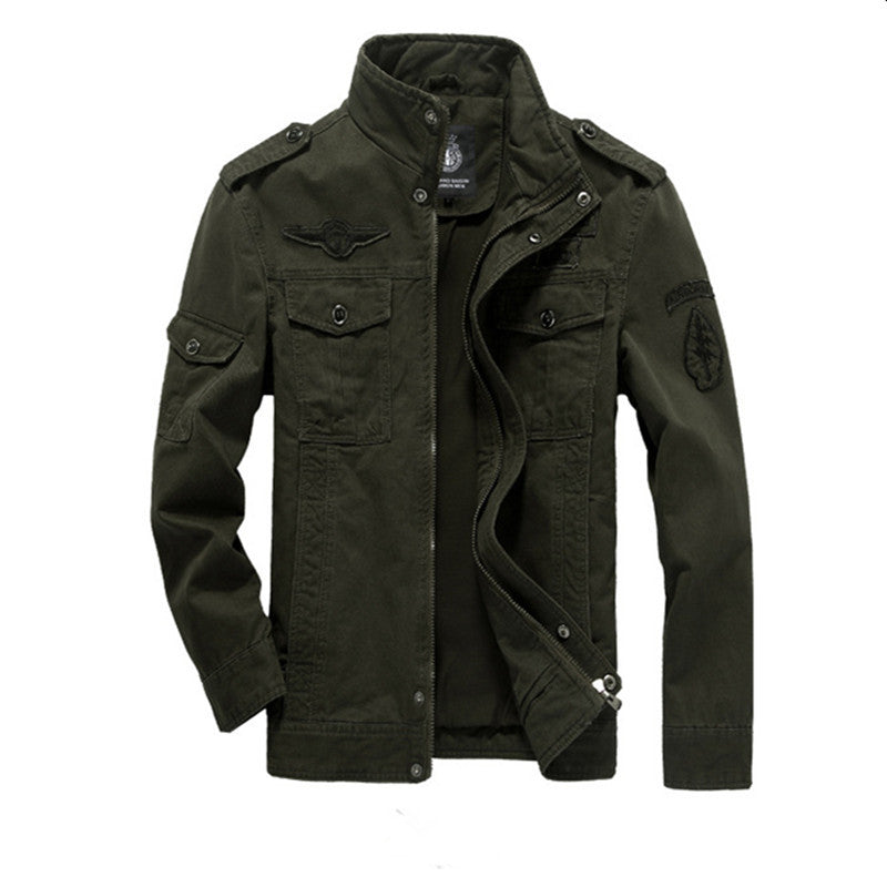 New Washed Men's Flying Stand Collar Men's Clothing Jacket