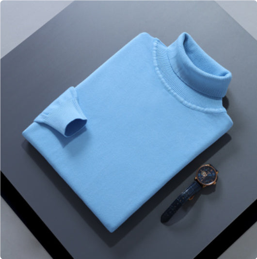 High Lapel Sweater Solid Color Casual
