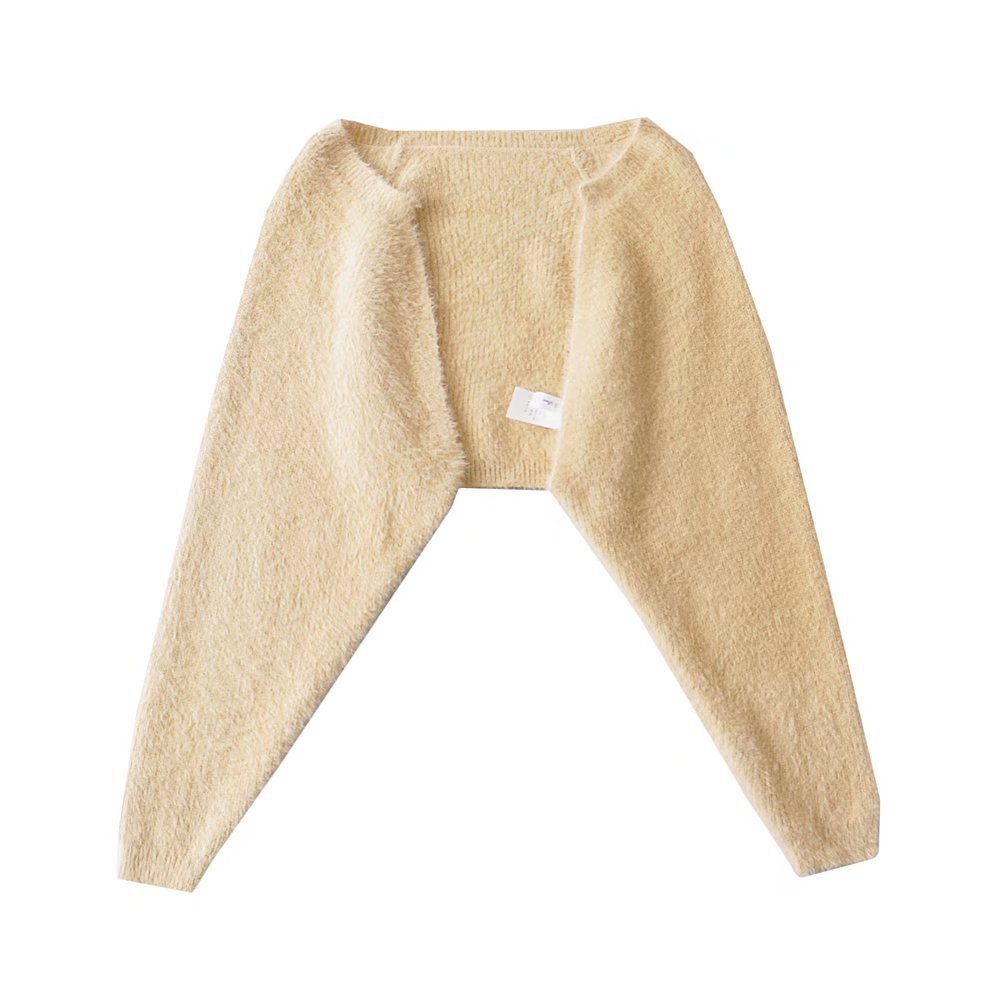 Furry Long Sleeve Short Loose Blouse Outer Sweater Coat For Women