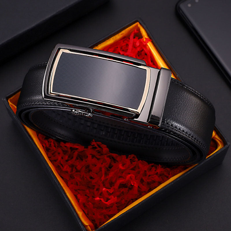Men's Leather Belt With Automatic Buckle