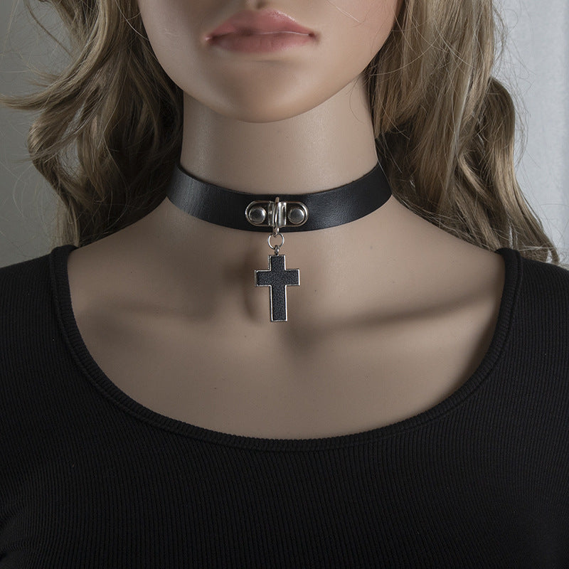 New Black Adjustable Lace Leather Choker