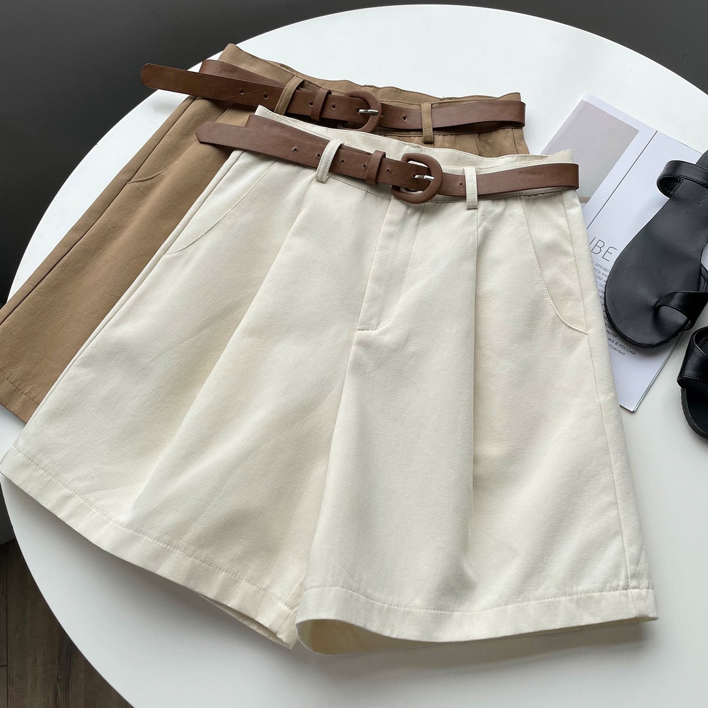 High Waist Slim Loose Straight Wide Leg Casual Pants
