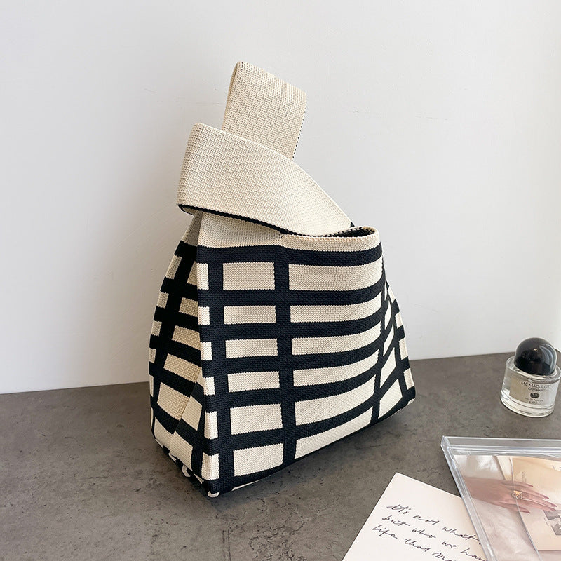 Cute Cartoon Wool Kitty Knitted Bag Women's Off-street Handbag